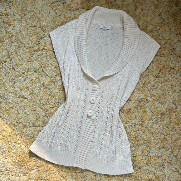 Fossil Tops - Cream White Knit Sweater Top